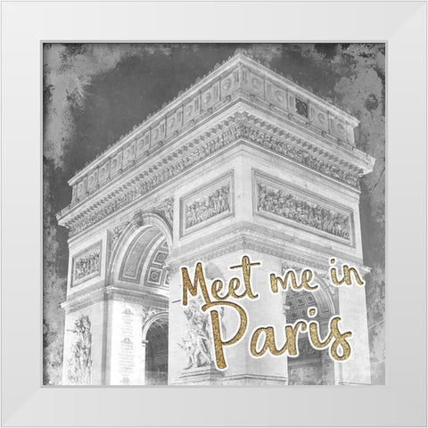 Meet Me in Paris 1 White Modern Wood Framed Art Print by Kimberly, Allen