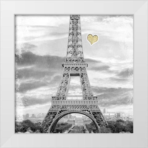 Meet Me in Paris 2 White Modern Wood Framed Art Print by Kimberly, Allen