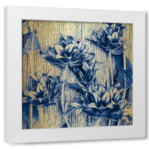 Indigo Gold 2 White Modern Wood Framed Art Print by Kimberly, Allen