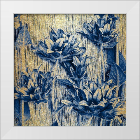 Indigo Gold 2 White Modern Wood Framed Art Print by Kimberly, Allen