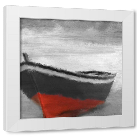 Old Red White Modern Wood Framed Art Print by Kimberly, Allen