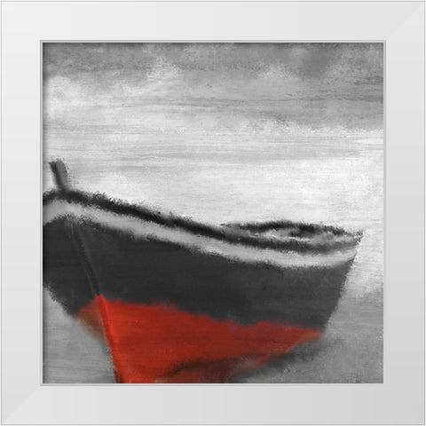 Old Red White Modern Wood Framed Art Print by Kimberly, Allen