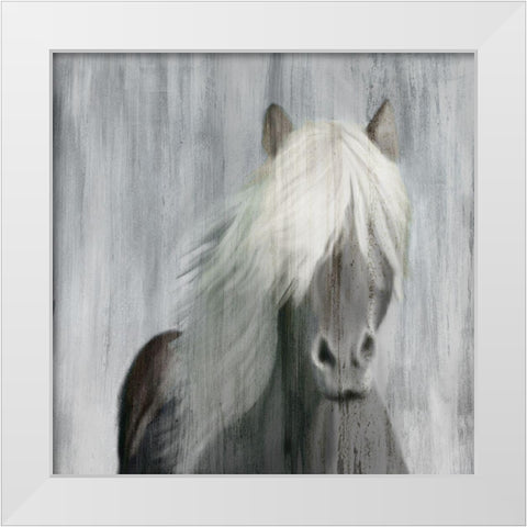 White Mane White Modern Wood Framed Art Print by Kimberly, Allen