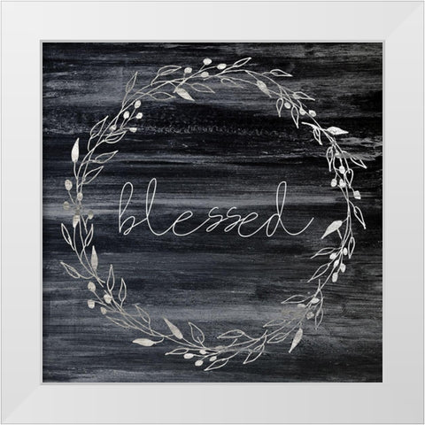 Blessed White Modern Wood Framed Art Print by Kimberly, Allen
