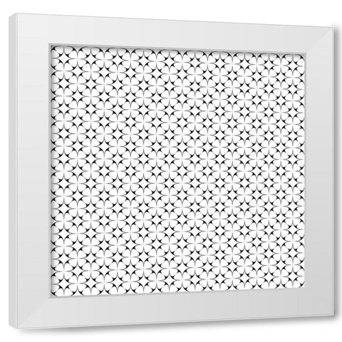 Black and White Pattern 1 White Modern Wood Framed Art Print by Kimberly, Allen
