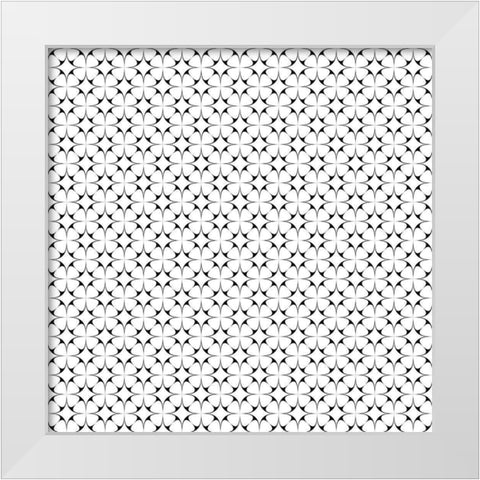 Black and White Pattern 1 White Modern Wood Framed Art Print by Kimberly, Allen