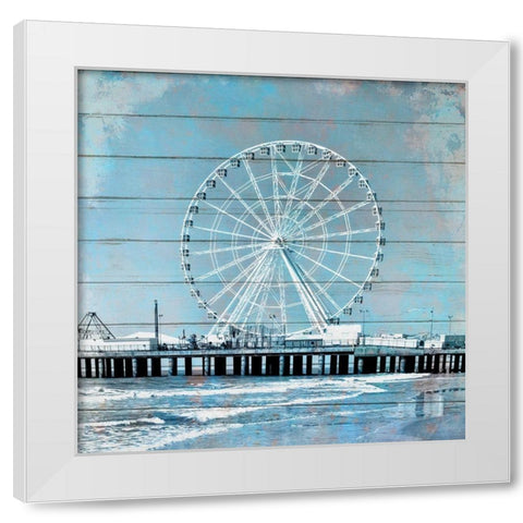 A Day at The Beach White Modern Wood Framed Art Print by Kimberly, Allen