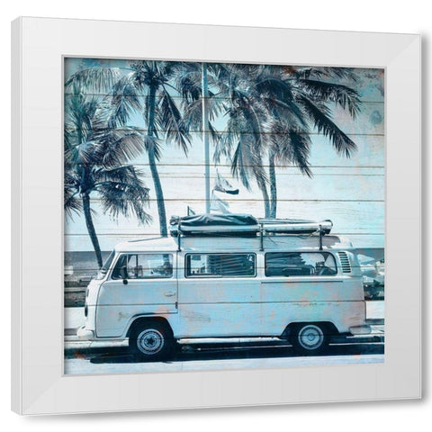 A Day at The Beach 3 White Modern Wood Framed Art Print by Kimberly, Allen
