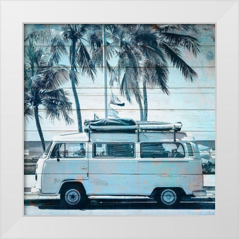 A Day at The Beach 3 White Modern Wood Framed Art Print by Kimberly, Allen