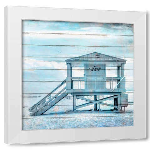 A Day at The Beach 4 White Modern Wood Framed Art Print by Kimberly, Allen