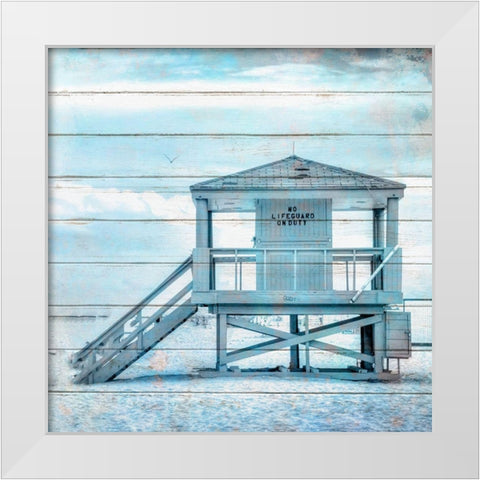 A Day at The Beach 4 White Modern Wood Framed Art Print by Kimberly, Allen