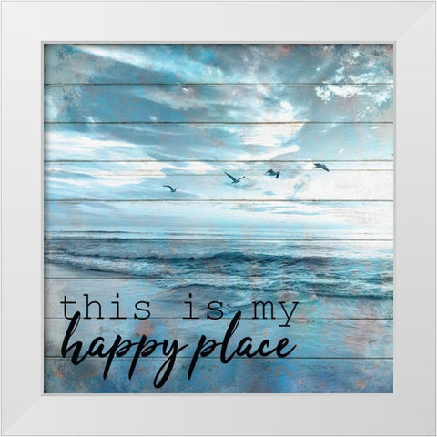 A Day at The Beach 5 White Modern Wood Framed Art Print by Kimberly, Allen