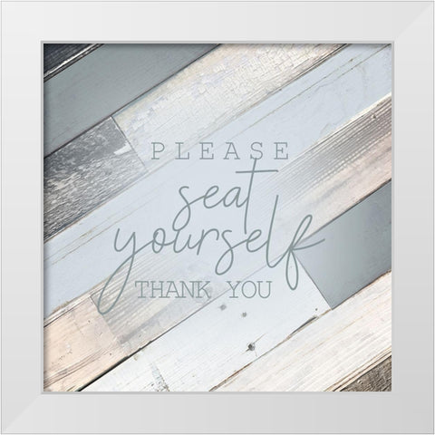 Seat Yourself White Modern Wood Framed Art Print by Kimberly, Allen