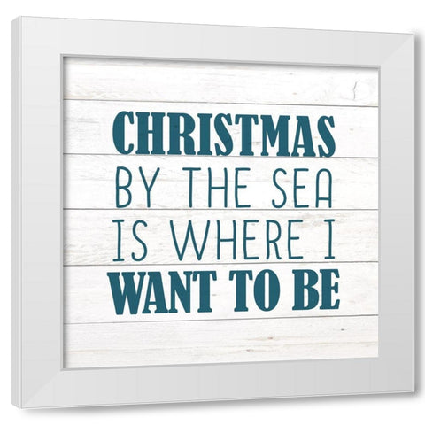 By The Sea White Modern Wood Framed Art Print by Kimberly, Allen