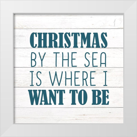 By The Sea White Modern Wood Framed Art Print by Kimberly, Allen