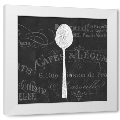 Utensils 3 White Modern Wood Framed Art Print by Kimberly, Allen