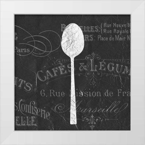 Utensils 3 White Modern Wood Framed Art Print by Kimberly, Allen