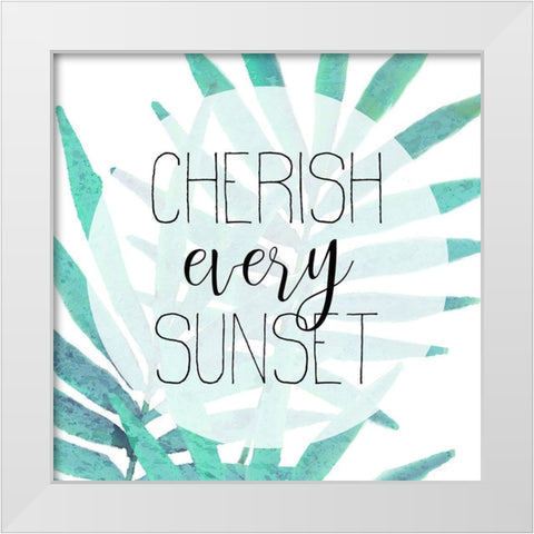 Sunsets 1 White Modern Wood Framed Art Print by Kimberly, Allen