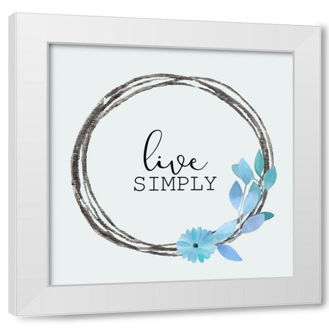 Blue Hues 5 White Modern Wood Framed Art Print by Kimberly, Allen