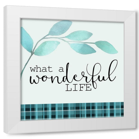 Blue Hues 8 White Modern Wood Framed Art Print by Kimberly, Allen