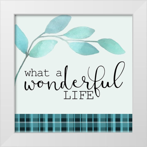 Blue Hues 8 White Modern Wood Framed Art Print by Kimberly, Allen