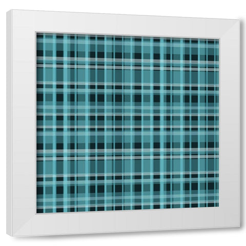 Blue Hues Pattern White Modern Wood Framed Art Print by Kimberly, Allen