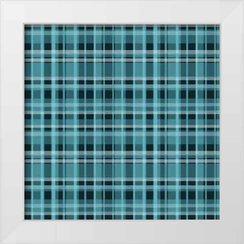 Blue Hues Pattern White Modern Wood Framed Art Print by Kimberly, Allen