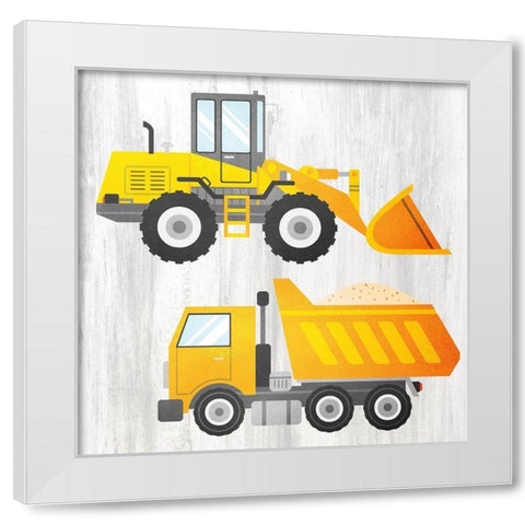 Tractor and Trucks 1 v2 White Modern Wood Framed Art Print by Kimberly, Allen
