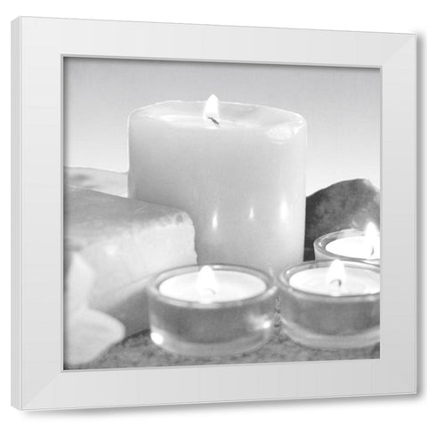 Candlelight White Modern Wood Framed Art Print by Kimberly, Allen