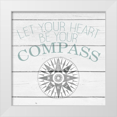 Your Compass and Anchor 2 White Modern Wood Framed Art Print by Kimberly, Allen