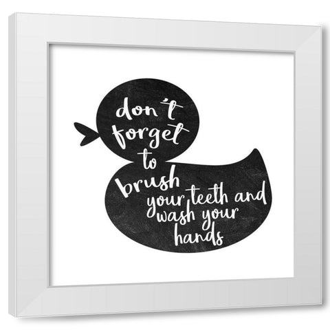 Bath Rules 2 White Modern Wood Framed Art Print by Kimberly, Allen