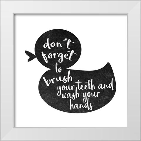 Bath Rules 2 White Modern Wood Framed Art Print by Kimberly, Allen