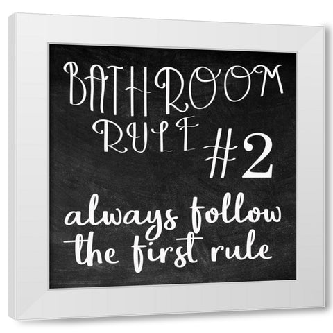Bath Rules 3 White Modern Wood Framed Art Print by Kimberly, Allen