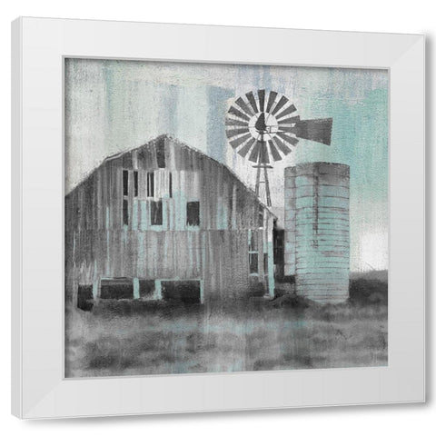 At the Barn White Modern Wood Framed Art Print by Kimberly, Allen