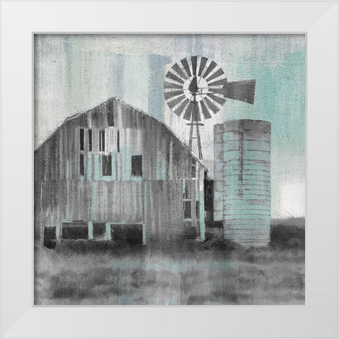 At the Barn White Modern Wood Framed Art Print by Kimberly, Allen