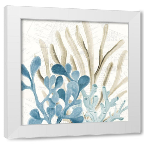 Coral Square 3 White Modern Wood Framed Art Print by Kimberly, Allen