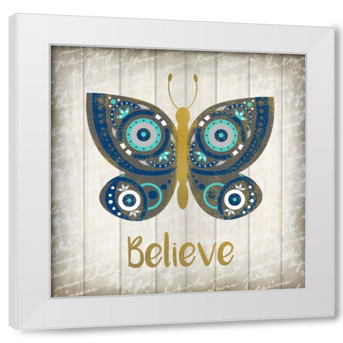 Indigo Native Believe White Modern Wood Framed Art Print by Allen, Kimberly