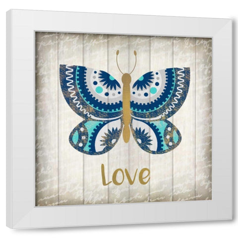 Indigo Native Love White Modern Wood Framed Art Print by Allen, Kimberly