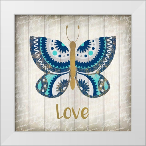 Indigo Native Love White Modern Wood Framed Art Print by Allen, Kimberly