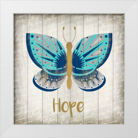 Indigo Native Hope White Modern Wood Framed Art Print by Allen, Kimberly