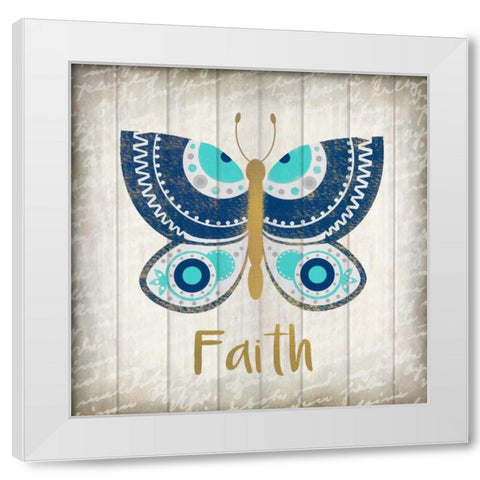 Indigo Native Faith White Modern Wood Framed Art Print by Allen, Kimberly