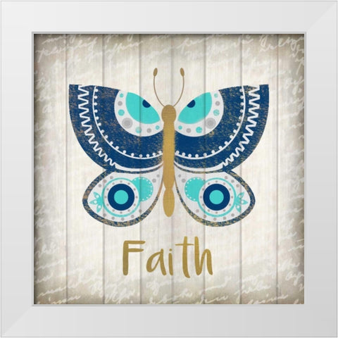 Indigo Native Faith White Modern Wood Framed Art Print by Allen, Kimberly