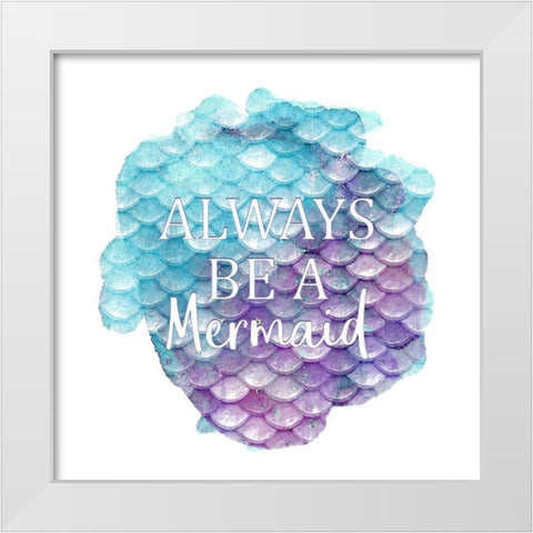 Little Mermaid 3 White Modern Wood Framed Art Print by Kimberly, Allen
