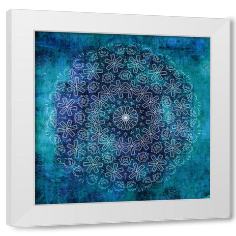 Indigo Turquoise Mandala 1 White Modern Wood Framed Art Print by Allen, Kimberly