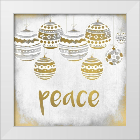 Peace Christmas White Modern Wood Framed Art Print by Allen, Kimberly