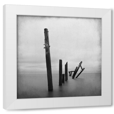 Forgotten Dock White Modern Wood Framed Art Print by Kimberly, Allen