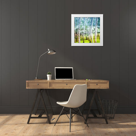 Palm Tree Forest 2 White Modern Wood Framed Art Print by Kimberly, Allen