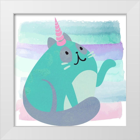 Kittyhorn Ombre 4 White Modern Wood Framed Art Print by Kimberly, Allen