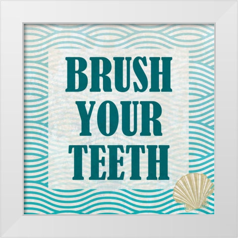 Bath Rules 1 White Modern Wood Framed Art Print by Allen, Kimberly