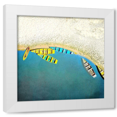 Lakes Edge White Modern Wood Framed Art Print by Kimberly, Allen